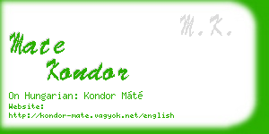 mate kondor business card